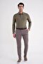 Comfort Fit 97% Flexible Cotton Polo Collar Long Sleeve Khaki T-Shirt Ts 921 - 2
