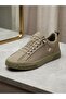 Khaki Fabric Detailed Memory Foam Rubber Laced Men's Sneaker - 3