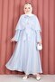 Triple Hijab Set with Allerli Brooch Detail on Top, Baby Blue