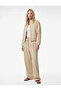 Kupro Viscose Fabric Pleated Culotte Trousers with Tie Detail and Pockets - 2