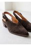 26Y9851 Genuine Leather Open Back Western Shoes for Women - 4