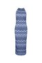 Rochie de damă modră, cu model - 5
