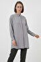 Women's Shirt Collar Gray Tunic - 5