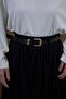 Black Ceinture Belted Linen Skirt - 5