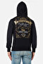 Black Full Zip Hooded Sweatshirt Black-Gold - 2