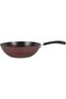 Non-Stick Carbon Steel Wok Pan with Heat-Resistant Handle, 30 cm Size, Black/Maroon - 7