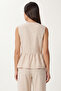 Linen Blouse Trousers Set Laz0009 Beige - 6