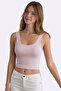 Women's Lace Detailed Ribbed Crop Top Undershirt - 92% Cotton Soft Textured Fabric