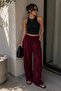 Patterned Wide-Leg Viscose Trousers Casual Stylish Women's Trousers My3535 - 3