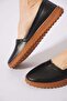 Heyes v elastic rubber sole women's genuine leather shoes black skin - 4