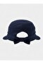 Women's Navy Blue Wide Brim Summer Hat |   Adjustable Visor Cap with Bow Detail - 3