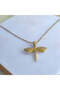 Kly-1025 Gold Dragonfly Figured Steel Necklace - 3