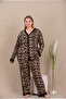 Patterned button-down long sleeve plus size pajama set