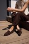 Trela Women's Brown Leather Suet Loafer Shoes