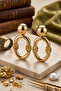 Metal Oval Earrings 8 Cm. - 3