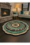 Sdt Ethnic Bohemian Style Round Yellow Anthracite Woven Base Decorative Carpet Sdt1315 - 2
