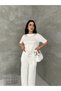 Women's Shiny Stone Print Detailed Top and Bottom Stylish Set - 6
