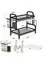 2-Tier Compact Rust-Proof Kitchen Dish Drying Rack with Drainboard Set - 6
