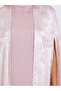 Pink Jacquard Abaya with Satin Inner Dress Set - 3