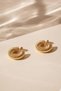 Nova Gold Color Groove Detailed Stylish Hoop Earrings - 2