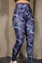 Women's High Waist Diver Fabric Patterned Gathering Sports Leggings
