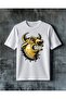 Horn Aggressive Head Printed Oversize T-Shirt