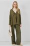 Women's Khaki Linen Kimono Pants with Tie Detail Double Set Hzl26S-Bd167271 - 3