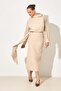 Mink Waist Detailed Midi Length Skirt