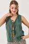 Tied V-Neck Strappy Vest Green