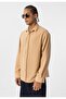 Basic oversize long sleeve linen look shirt - 3