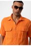 Muslin fabric men's short sleeve shirt - 5