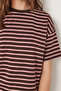 Striped Oversize Knitted T-Shirt Lcr0124 Brown - 4