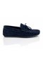 Navy Blue Suede Genuine Leather Men's Loafer Shoes - 2