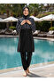 Women's Quick-Drying Water-Repellent Fabric Zippered Fully Covered Hijab Swimsuit - 3