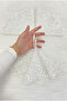 White Bride and Groom Handkerchief, Sparkling Patterned and Bead Embroidered, Wedding Henna Sunnah Promise Engagement Ceremony - 3