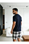 Men Printed Round Neck T-Shirt and Checked Shorts Set - 3