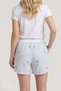 Women's Blue Striped Elastic Waist Lace Detail Shorts - 3