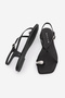 Women's Blunt Toe Stoned Cross-Strapped Flip-Flop Casual Sandals Zarev Black Satin - 9