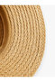 Patterned Scarf Detailed Straw Hat - 4