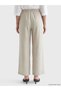 Trendlucky Women's Linen Look Trousers with Elastic Waist and Contrast Detail - 4