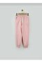 Girl's Pink Elastic Waist Double Ribbed Sweatpants 4494-2 - 4