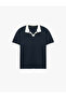 Cotton Regular Fit Short Sleeve Color Contrast Polo Collar T-Shirt - 3