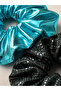 Women's Elastic Set of 2 Colorful Fabric Bagel Scrunchie Clips - 3