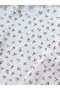 Girl's White Floral Patterned Cotton Shorts Summer Top and Bottom Set - 3