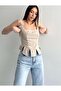 Women's Linen Lace-Up Corset Bustier - 3