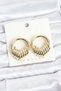 Brass Gold Color Ring Spiral Model Vintage Women's Earrings 5886 - Eterna8882-7522 - 2