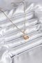 316L Steel Gold Color Crescent Cat Model Zircon Stone Detail Women's Necklace 5886 - Eterna8013-1055 - 2