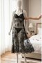 Women's Stylish Tulle Nightgown with Lace Detail, Lycra Tulle Transparent Nightgown - 4
