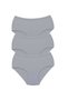 3 Pieces Tutku Women's High Waist Bato Thick Rubber Panties Gray