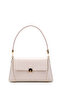 Clamshell Lock Detailed Baguette Women's Shoulder Bag Oslo Cream